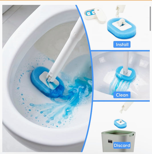LUMO™ Disposable Toilet Brush Kit – 12 Scented Refills Included