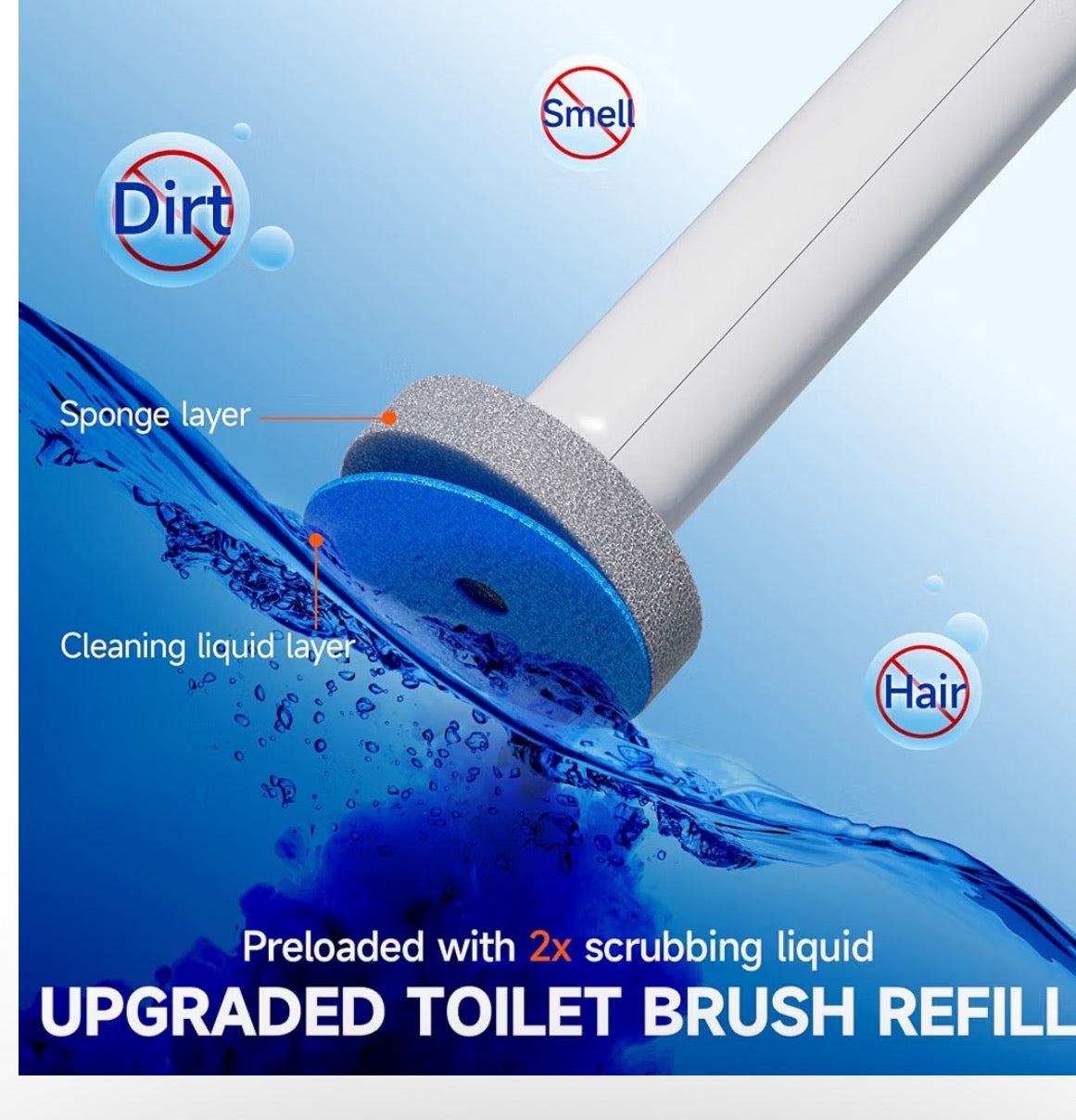 LUMO™ Disposable Toilet Brush Kit – 12 Scented Refills Included