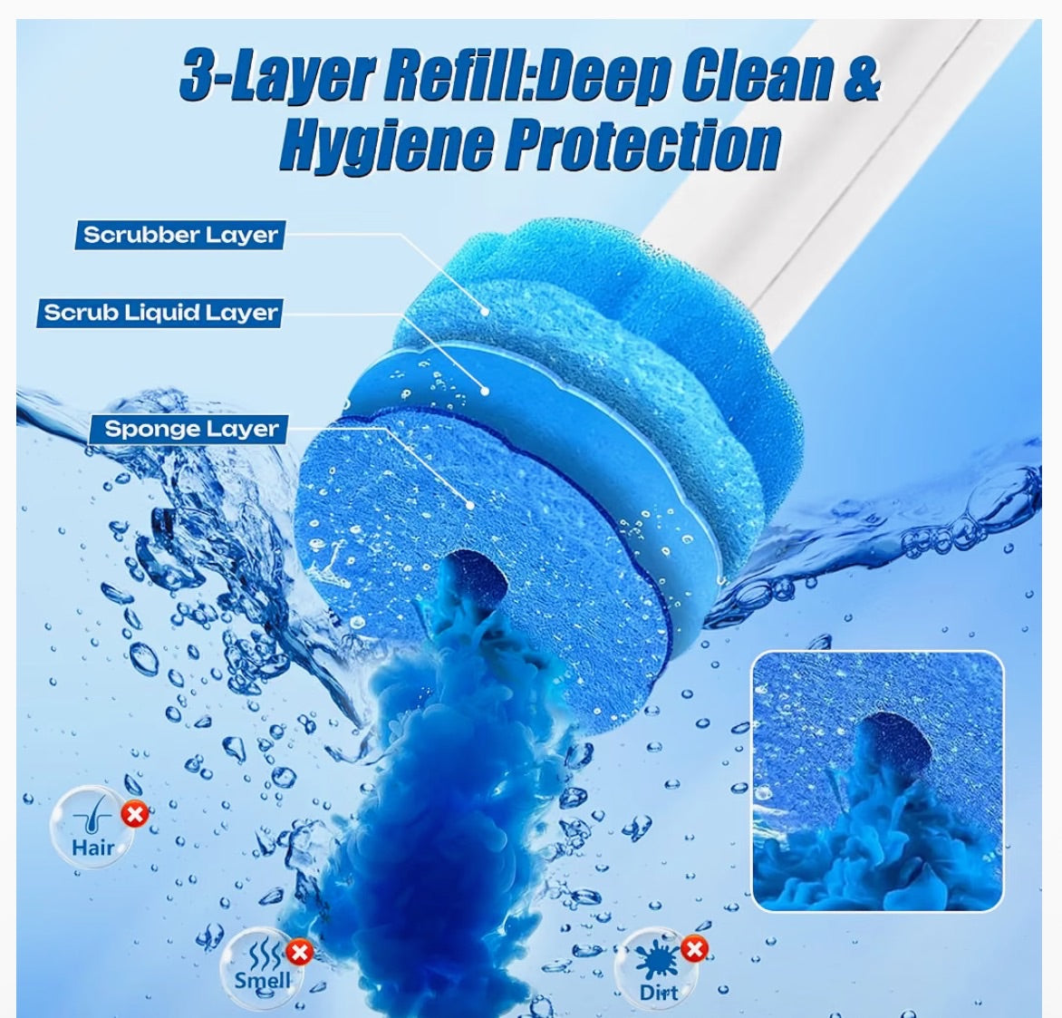LUMO™ Disposable Toilet Brush Kit – 12 Scented Refills Included